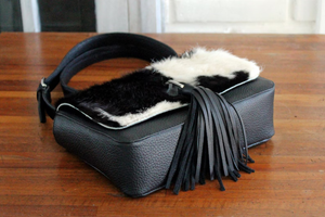 Sac bandoulière vintage élégant pour femmes cuir de vachette naturel durable fermeture éclair à la mode Hairon Sling Lady Style - Product Image 3