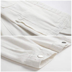 แจ็กเก็ตผ้ายีนส์คลาสสิกสำหรับผู้ชายมีกระดุมปิดด้านหน้าเสื้อแจ็คเก็ตยีนส์ฟอกวินเทจ - Product Image 5