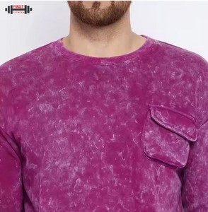 High Quality Heavyweight Acid Wash Hooded Men's Winter Sport <b>Tracksuit</b> with Logo 100% Cotton Comfortable Wear - Product Image 3