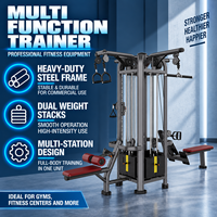 Machine de musculation multi-stations à double câble et 4 stations avec pile de poids pour club de fitness, entraînement complet du corps