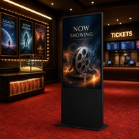 Terminal Interactivo Slim HD de 55 Pulgadas y 450 Nits con Pantalla Táctil Infrarroja y Reproducción de Tráilers para Consultar Boletos en el Vestíbulo de Cine