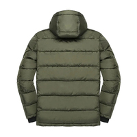 Vestes d'hiver matelassées en duvet de canard chaud pour hommes, logo personnalisé, nylon noir, capuche, vente en gros