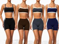 Nouvel ensemble de yoga color-block pour femme, tenue de fitness deux pièces ajustée et extensible pour l'extérieur, ensemble élégant de vêtements de sport pour le Pilates