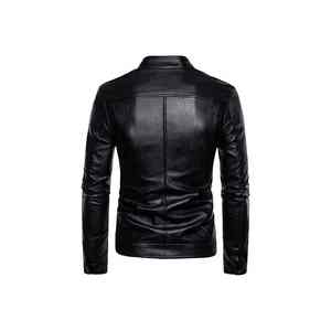 Veste en cuir de couleur noire, veste d'hiver, veste de motard noire personnalisée, veste de moto authentique, vêtement d'extérieur haut de gamme, veste en cuir pour homme - Product Image 3