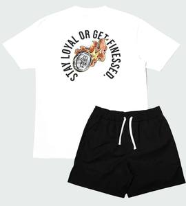 2023 gros été nouveaux hommes décontracté Shorts ensembles à manches courtes t-shirt Shorts survêtement ensemble hommes marque vêtements 2 pièces ensembles - Product Image 3