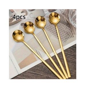 ชุดช้อนและส้อมขนาดเล็กช้อนโลหะทำจากสแตนเลสรูปดอกไม้สำหรับชากาแฟ - Product Image 2