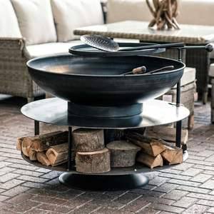 Cast iron <b>fire</b> <b>pit</b> bowl deep design efficient wood burning outdoor heating safe durable solution <b>for</b> family gatherings - Product Image 1