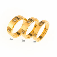 Bagues d'Amour Romantiques avec Vis, Anneau de Fiançailles et Mariage en Acier Inoxydable 18 Carats, Cadeau Bijou pour Femme