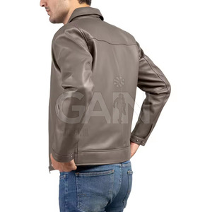 Blouson en cuir grande taille pour homme, avec capuche et devant en toile, col montant, respirant, écologique, pour l'extérieur, style urbain, vente en gros - Product Image 4