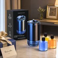 Diffuseur d'huiles essentielles intelligent en alliage d'aluminium pour voiture, autonomie de 30 heures, diffuseur ultrasonique pour voiture de 50 ml, 5 niveaux de brume, diffuseur d'arômes pour voiture