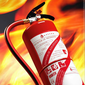 Extintor de Incendios Portátil CE de 9 kg con Polvo ABC, Cilindro de Acero Inoxidable, Hecho en España |   Sistema de Alivio de Presión Integrado - Product Image 1