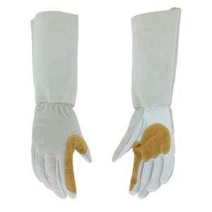 Guantes de Seguridad de Piel de Cabra Resistentes al Calor, Protección para las Manos, Resistentes al Calor, Personalizados, Azules, Doble Refuerzo - Product Image 1