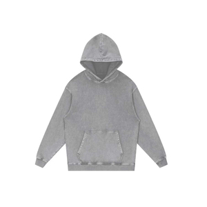 Custom Unisex Pullover Hoodie 400 Gsm Acid <b>Wash</b> 100% Cotton Latest Design Breathable Vintage Style Winter Warmer with OEM Logo - Product Image 3