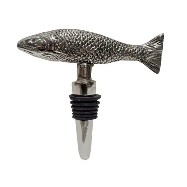 Tapón de botella de vino hecho a mano, diseño de pescado clásico, único y moderno