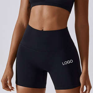 Shorts de sport pour femmes en gros, taille basse, élastique, trois points, sans couture, respirant, séchage rapide, spandex/nylon, uni - Product Image 5