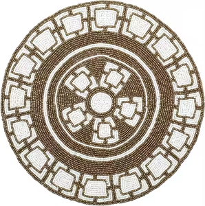 Napperon perlé exquis rond Unique thème léopard Design 13x13 napperon de Table brodé pour la décoration de Table à manger de mariage - Product Image 6