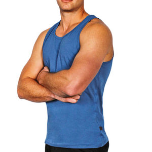 Débardeur décontracté sans manches pour hommes, vêtements de sport d'été, débardeur d'entraînement musculaire en polyester et coton mélangé, chemise d'entraînement de fitness - Product Image 3