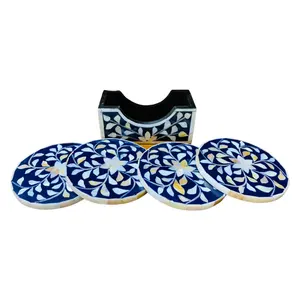 Posavasos con incrustaciones de hueso de nácar de estilo clásico hechos a mano, vajilla de diseño Floral a bajo precio, esteras y almohadillas para el hogar, café y té - Product Image 2