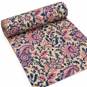 Tela Floral 100% Algodón con Estampado a Mano para Ropa de Cama, Fundas de Edredón y Diseños Personalizados - Product Image 3