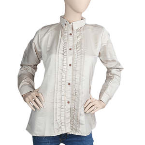 เสื้อเชิ้ตลำลองแขนยาวผู้หญิง - สีเบจ - Product Image 3