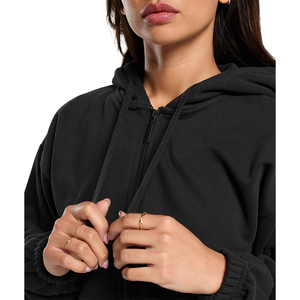 High Quality <b>Women</b> Crop <b>Top</b> Hoodies <b>Fleece</b> Made Casual Wear Cropped Hoodies Made With <b>Fleece</b> with Oem Service Latest Design - Product Image 6