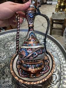 Jarra de Metal Martillado de Latón y Cobre para Café Turco, para el Hogar, Hotel, Bodas, Estilo Árabe - Product Image 6