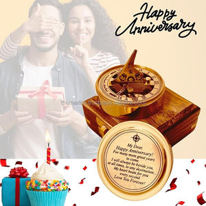 Wholesale Manufacturer Engraved Nautical Brass Sundial Compass Perfect Guide Camping Hiking <b>Presented</b> Wooden <b>Box</b> Gift Husband - Product Image 3