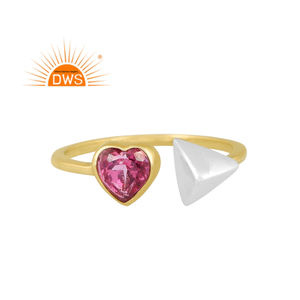 แหวนพลอยบุษราคัมสีชมพูธรรมชาติชุบทอง18K คุณภาพดี - Product Image 1