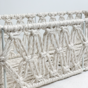 Panier de rangement décoratif personnalisé en macramé accessoire multifonctionnel d'organisation de la maison - Product Image 2