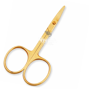 กรรไกรตัดหนังกำพร้าสแตนเลสอย่างดี ใบมีดคมตรง ดีไซน์รูสี่เหลี่ยมเคลือบทอง สำหรับดูแลเล็บและตกแต่งเล็บ - Product Image 2