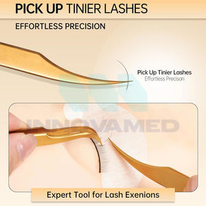 Durable logotipo personalizado fácil agarre 14Cm tasa al por mayor nueva llegada uso profesional embalaje personalizado pinzas de pestañas puntiagudas - Product Image 3