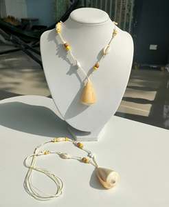 Collier ras-du-cou tendance 2026 personnalisé DIY avec fleurs naturelles et coquillages, pendentif étoile de mer, style vintage, cadeau unisexe - Product Image 1