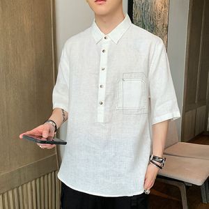 เสื้อโปโลผ้าฝ้ายแบบสวมหัวสำหรับผู้ชายเสื้อผ้าแฟชั่นสตรีทโอเวอร์ไซส์ - Product Image 3