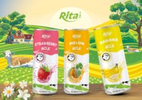 Rita Bananenmelkdrank 240ml Geblikte Zoete Melkdrank Fruitachtige Melk Frisdrank Groothandel Leverancier OEM ODM Private Label