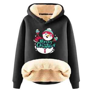 Marry Christmas Ropa de mujer Ropa deportiva Sudaderas con capucha Impresión personalizada Sudadera con capucha de lana de algodón de invierno suave de Pakistán - Product Image 5