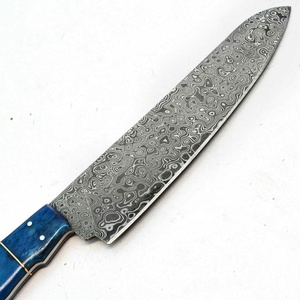 Venta al por mayor precio barato logotipo personalizado 100% alta calidad OEM ODM Damasco acero profesional cocina Chef cuchillo mango hueso de color - Product Image 4