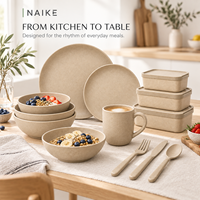 Collection de Vaisselle Moderne Bicolore en Paille de Blé pour la Restauration et l'Hôtellerie (Vente en Gros)