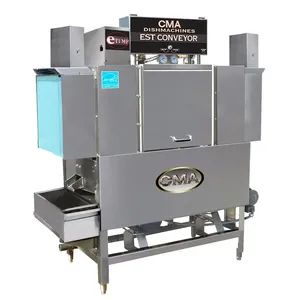 เครื่องล้างจานแบบสายพานลำเลียงอุณหภูมิสูง CMA Dishmachines รุ่น EST-44H ขนาด 44 นิ้ว พร้อมระบบเพิ่มอุณหภูมิ E Temp Booster สำหรับครัวเชิงพาณิชย์ ใช้สำหรับล้างจานและฆ่าเชื้อ - Product Image 2