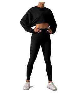 Conjunto Deportivo para Mujer, Top Corto de Manga Larga, Leggings para Gimnasio, Fitness, Yoga, Bra Deportivo, Ropa Deportiva, Conjunto para Correr - Product Image 6