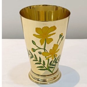Vaso de latón de 500ml de alta calidad con acabado mate y flores pintadas a mano listo para cualquier tipo de vino - Product Image 5
