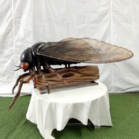 Modèle d'insecte cigale électrique intérieur/extérieur simulé animatronique pour parcs à thème aéroports garderies écoles-matériau métallique