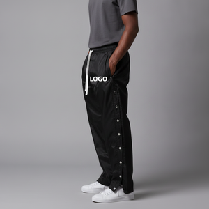Pantalon de jogging coupe-vent en toile polyester/nylon respirant, antistatique, écologique, épais, avec cordon de serrage et broderie - Product Image 3
