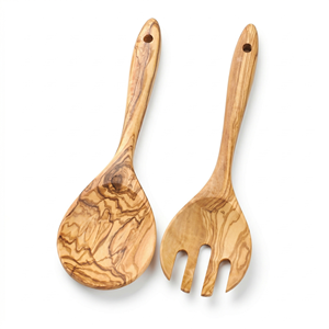 ArtisRaw Handmade Premium Rustic Kitchen <b>Tools</b> Eco-Friendly Olive Wood Salad Server Set <b>Wooden</b> <b>Boxes</b> Wall Signs Crafts Crafted - Product Image 1