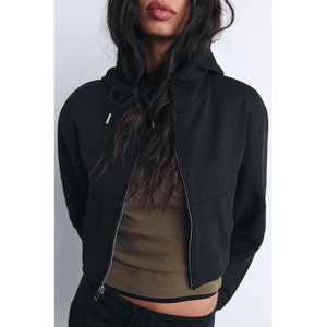 Sudadera con capucha holgada OEM estilo FZ con cremallera para mujer Sudadera con capucha elegante con cordón personalizable para mujer - Product Image 4