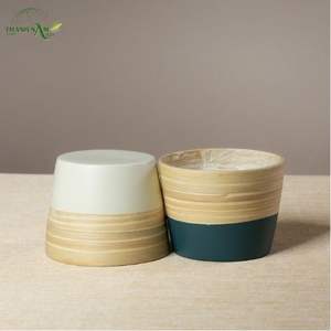 Jardinière en bambou tressé - Design moderne écologique, légère et durable pour une utilisation en intérieur/extérieur - Product Image 1