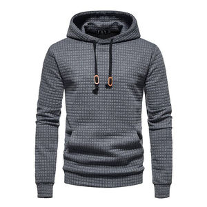 Sudadera con capucha informal para hombre de último diseño, sudadera de algodón acolchado a cuadros para hombre de Color sólido con capucha de calidad superior - Product Image 2