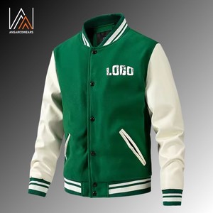 Varsity Design Laine Corps Manches en cuir véritable et corps en laine Saison d'hiver Vêtements d'extérieur Collège Baseball veste Varsity vestes - Product Image 6