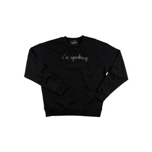 Jersey liso de gran tamaño de algodón 100% de alta calidad para mujer sudadera bordada para invierno - Product Image 3