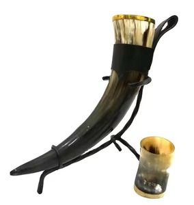 Meilleure qualité Viking chope à bière en corne avec support en métal de qualité supérieure nouveau design de tasse en verre - Product Image 6