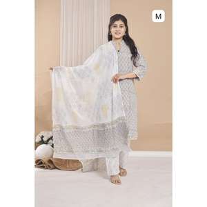 Conjunto de Traje de Algodón Cosido para Mujer con Dupatta, Ropa Tradicional Elegante - Product Image 1